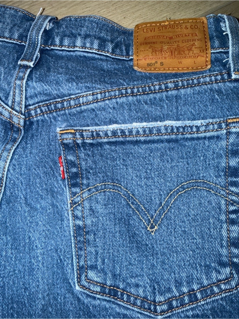Levi’s Premium 501 Jeans Raw Frayed Hem High Rise Button Fly